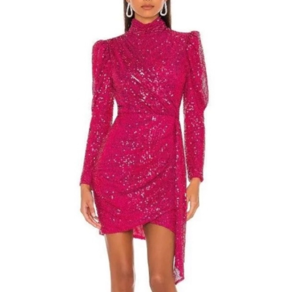 Saylor Bianca Mini Dress in Fuchsia XS